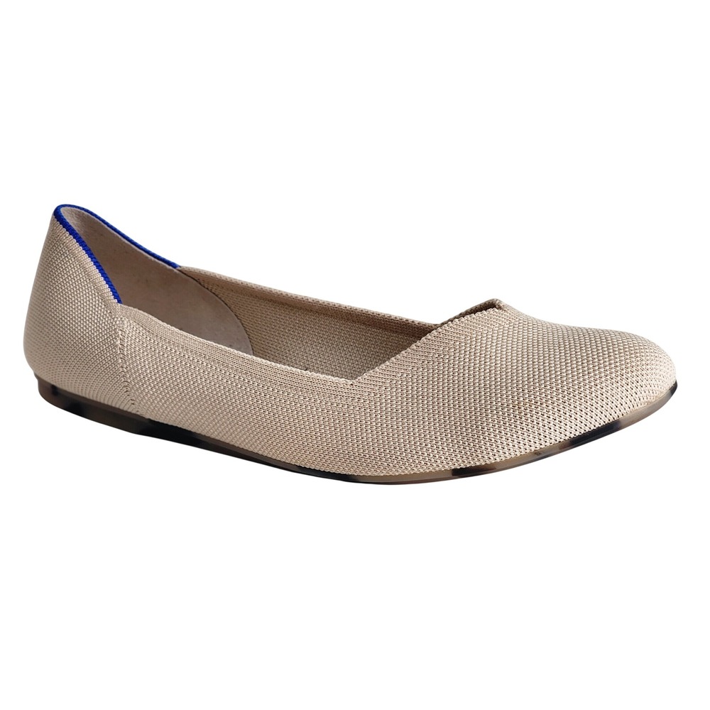 Rothys The Point Sand Beige Tortoise Shell Sole Flats Shoes Womens 10 001-242 - Picture 5 of 9